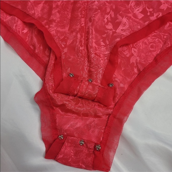 VINTAGE 90s Victorias Secret satin polyester bodysuit L - Picture 5 of 9